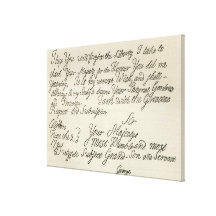 Letter from George III to his grandfather the Canvas Print