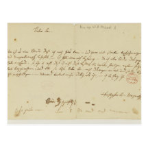 Letter from Mozart to a freemason, January 1786 Post Card