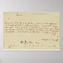 Letter from Mozart to a freemason, January 1786 Poster