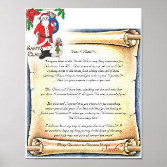 Letter from Santa Vintage Style Poster