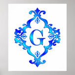 Letter G Blue Print