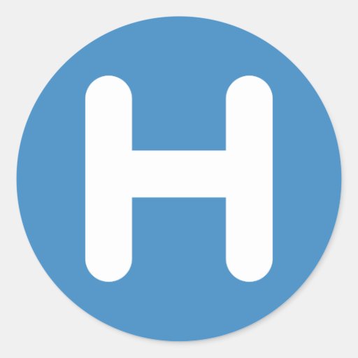 Letter H Emoji Twitter Classic Round Sticker Zazzle