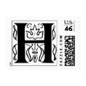 Letter H Fancy Initial Postage Stamps by oph3lia Letter H Fancy Initial Postage Stamps