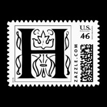 Letter H Fancy Initial Postage Stamps stamps