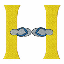 Letter H Flip Flops Monogram Embroidered Shirt embroidered shirts