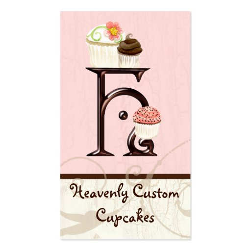 Letter H Monogram Dessert Bakery Business Cards (front side)