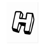 Letter H Post Card