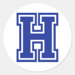 Letter H Round Stickers