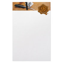 LETTER HOLDER IN WOOD BROWN WAX SEAL MONOGRAM STATIONERY PAPER
