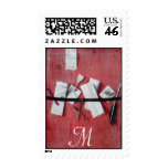 LETTER HOLDER IN WOOD MONOGRAM ,red white Stamp