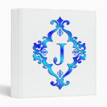 Letter J Blue Vinyl Binder