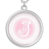 Letter J monogram necklaces