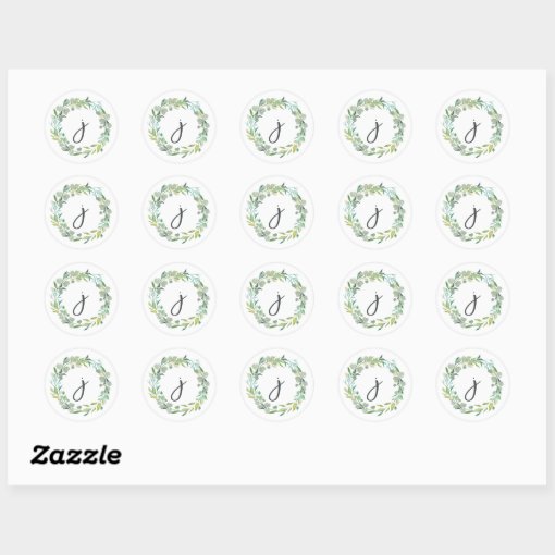 Letter J Monogram Initial Sticker Envelope Seal Zazzle