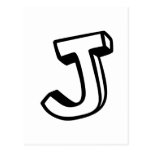 Letter J Postcard