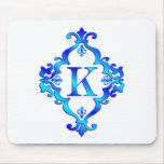 Letter K Blue mousepads
