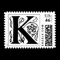 Letter K Fancy Initial Postage Stamps stamps