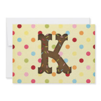 Letter K invitations