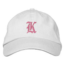 Letter K Monogram Embroidered Hat