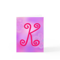 Letter K Monogram Notecard