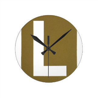 Letter L Design Round Wallclocks