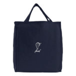 Letter L Fancy Monogram Embroidered Bag