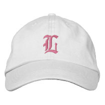 Letter L Monogram Embroidered Hat
