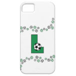 Letter L Monogram in Soccer Green iPhone 5 Cases