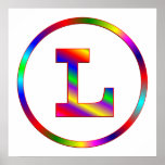 Letter L Rainbow Print
