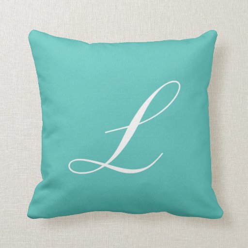 Letter L Turquoise Monogram Pillow Zazzle