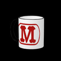 Letter M in Oval mugs