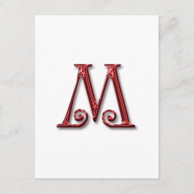 Letter M Monogram Post Card