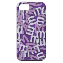 Letter M Purple iPhone 5 Case