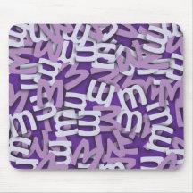 Letter M Purple Mouse Pad