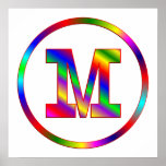 Letter M Rainbow Poster