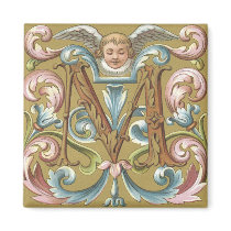 Letter M With Angel - Magnet by dchaddad Letter M With Angel - Magnet