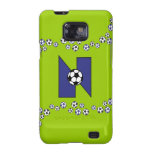 Letter N Monogram in Soccer Blue Samsung Galaxy S Case