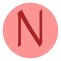 Letter N Rose Wine stickers