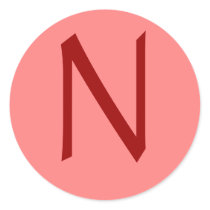 Letter N Rose Wine stickers