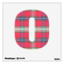 letter O punk plaid tartan red rockabilly retro Room Graphic