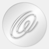 Letter O script initial faux silver monogram favor stickers