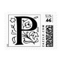 Letter P Fancy Initial Postage Stamps by oph3lia Letter P Fancy Initial Postage Stamps