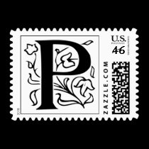 Letter P Fancy Initial Postage Stamps stamps
