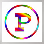 Letter P Rainbow Poster