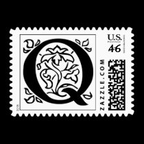 Letter Q Fancy Initial Postage Stamps stamps