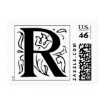 Letter R Fancy Initial Postage Stamps