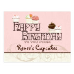 Letter R Happy Birthday Cupcake Business Postcard