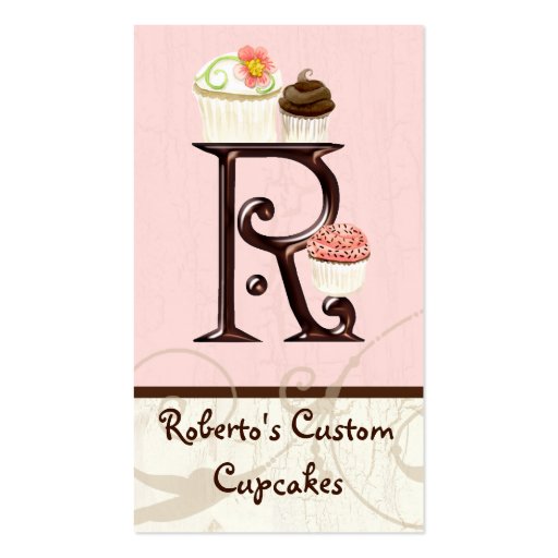 Letter R Monogram Dessert Bakery Business Cards