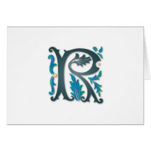 Letter R Monogram Greeting Cards