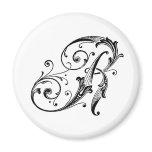 Letter R Monogram Fridge Magnet
