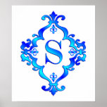 Letter S Blue Print